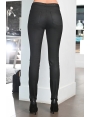 Pantalon hiver femme slim taille haute enduit noir Faucon BLEU D'AZUR