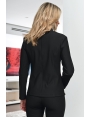 Blazer noir femme chic structuré épaulette déco dorée Brentley BLEU D'AZUR