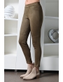 Pantalon femme effet peau taille haute suédine Dakar BLEU D'AZUR