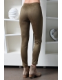 Pantalon femme effet peau taille haute suédine Dakar BLEU D'AZUR