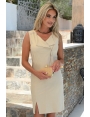 ROBE EN SUEDINE SABLE CHIC BUSTE STYLE PERFECTO NAOMI BLEU D'AZUR