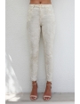 JEANS COTON STRETCH AVEC FINES PAILLETTES COUPE SLIM TAILLE HAUTE SANDY BLEU D'AZUR