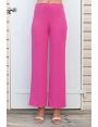 PANTALON FUCHSIA LARGE FEMME EN POLYESTER TAILLE HAUTE EZRA BLEU D'AZUR