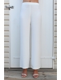 PANTALON FEMME BLANC LARGE FLUIDE TAILLE HAUTE ELASTIQUE EZRA BLEU D'AZUR