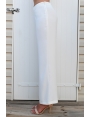 PANTALON FEMME BLANC LARGE FLUIDE TAILLE HAUTE ELASTIQUE EZRA BLEU D'AZUR