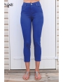 JEANS BLEU KLEIN COTON STRETCH COUPE SLIM LONGUEUR 7/8 TAILLE HAUTE JAZZ BLEU D'AZUR