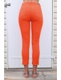 JEANS ORANGE COTON STRETCH COUPE SLIM LONGUEUR 7/8 TAILLE HAUTE SPICY JAZZ BLEU D'AZUR