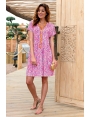 ROBE AMPLE EN JERSEY IMPRIME ROSE VIOLET SANS FERMETURE BOGOTA BLEU D'AZUR