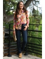 Chemise femme voile viscose été indien boutons doré Tonka BLEU D'AZUR