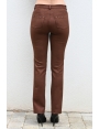 Pantalon hiver femme coupe droite suédine chocolat Yemaya BLEU D'AZUR