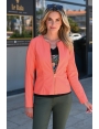 VESTE ÉTÉ FEMME FAUX CUIR CORAIL PRÈS DU CORPS ANDROS BLEU D'AZUR