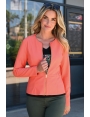 VESTE ÉTÉ FEMME FAUX CUIR CORAIL PRÈS DU CORPS ANDROS BLEU D'AZUR
