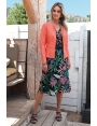 VESTE ÉTÉ FEMME FAUX CUIR CORAIL PRÈS DU CORPS ANDROS BLEU D'AZUR