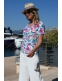 T-SHIRT FEMME EN JERSEY VISCOSE DOUX COUPE CONFORT DOS RAYURES JERRY BLEU D'AZUR