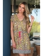 ROBE HABILLÉE CHIC VOILE PEAU DE BÊTE NAMIBIE BLEU D'AZUR