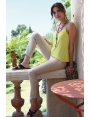 DÉBARDEUR FEMME CHIC FINE BRETELLE CITRON VERT LOLITA BLEU D'AZUR