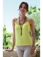 DÉBARDEUR FEMME CHIC FINE BRETELLE CITRON VERT LOLITA BLEU D'AZUR