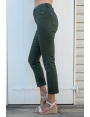 JEANS 7/8 FEMME ÉTÉ COTON STRETCH KAKI TAILLE HAUTE PAULA BLEU D'AZUR
