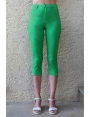 PANTACOURT VERT VIF FEMME EN POPELINE COTON STYLE CHIC POCHE DOS STRASS CAGLIARI BLEU D'AZUR