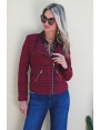 Veste femme en tweed bordeaux chanelisant avec zips Eden BLEU D'AZUR
