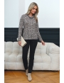 Tshirt femme hiver manche longue jersey beige et noir Gobi BLEU D'AZUR