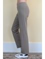 Pantalon stretch femme hiver beige taille haute coupe droite Chalbi BLEU D'AZUR