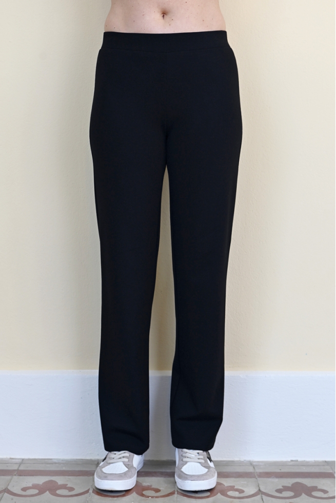 Pantalon stretch femme hiver noir taille haute coupe droite Chalbi BLEU D'AZUR