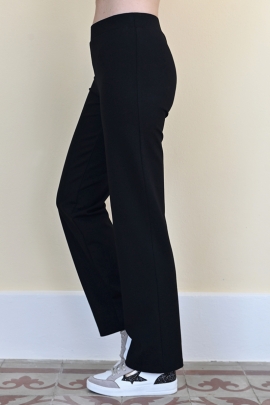 Pantalon stretch femme hiver noir taille haute coupe droite Chalbi BLEU D'AZUR