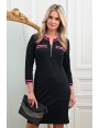 Robe en milano noir et rose style sport-chic silver Lola BLEU D'AZUR