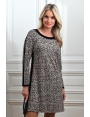 Robe jersey stretch manches longues bandes noires Mojaves BLEU D'AZUR