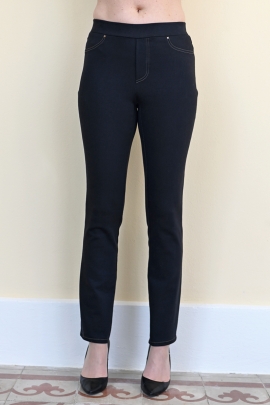Pantalon jean noir femme hiver coton stretch confortable Neiva BLEU D'AZUR