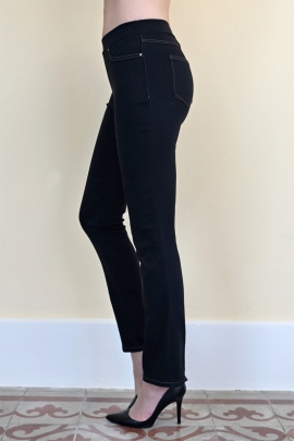 Pantalon jean noir femme hiver coton stretch confortable Neiva BLEU D'AZUR