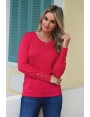 Pull femme hiver maille fine rivets dorés poignets Nonna BLEU D'AZUR