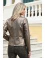 Veste cintrée femme hiver rock effet cuir bronze doublée Parks BLEU D'AZUR