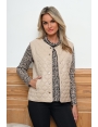 Gilet hiver femme sans manche similicuir matelassé pression Tanami BLEU D'AZUR