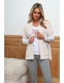 Gilet femme hiver sans manche femme pale écru col châle Wadi BLEU D'AZUR